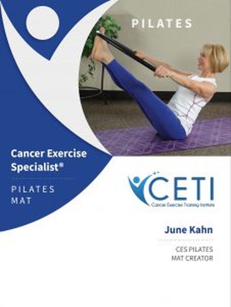 Cover of the CETI Cancer Exercise Specialist Pilates Mat handbook by June Kahn